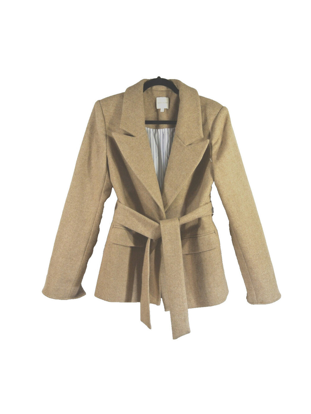 New, Favorite Daughter The Adrienne Belted Blazer in Beige Sz M #SJ2438 - Picture 6 of 10